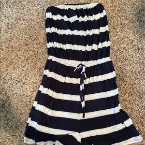 sleeveless striped romper